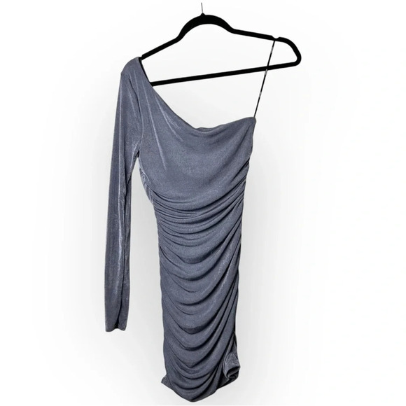 Forever 21 Purple Ruched Asymmetrical Dress S - Picture 2 of 3